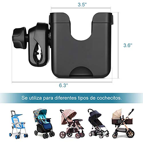 Lictin Portavasos para Cochecito-Portavasos Carrito Bebé Universal con Gancho para Cochecito y Porta Botellas,para Cochecito de Bebé Universal y Varios Tamaños de Copa