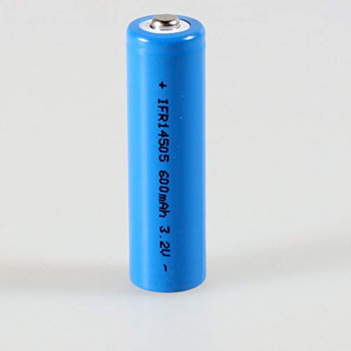 LiFePo4 Ifr 14505 Batería Aa 4er Set 600mAh 3,2V 14500 Botón Top Batería Lithium-Eisen-Phosphat Pila Solar Plano Batería