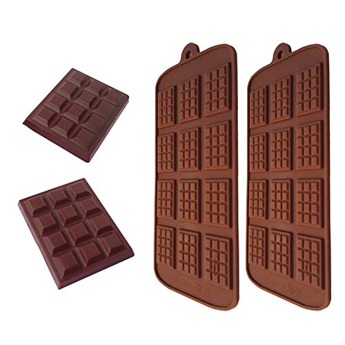 Lilon 3 Paquetes de moldes de Chocolate para Barra de Chocolate, moldes de Silicona para Romper, para Chocolate, proteína, Barra energética, Barra de Caramelo, Grado alimenticio