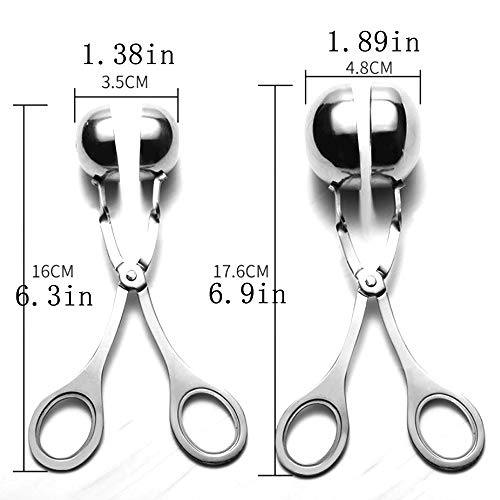 Limeow Clips de Albóndigas en Acero Inoxidable Pinzas de Albóndigas Pinza de Albóndigas de Acero Inoxidable Los Alimentos Están Hechos de Acero Inoxidable y Pueden Usarse para Carne y Otros 2 Pack