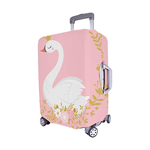 Linda Princesa Cisne en Caricatura Dibujado a Mano patrón Spandex Caja Viaje Maleta Protectora Maleta Cubierta Protectora para 28.5 x 20.5 Pulgadas(Sólo la Cubierta de Polvo del Equipaje)