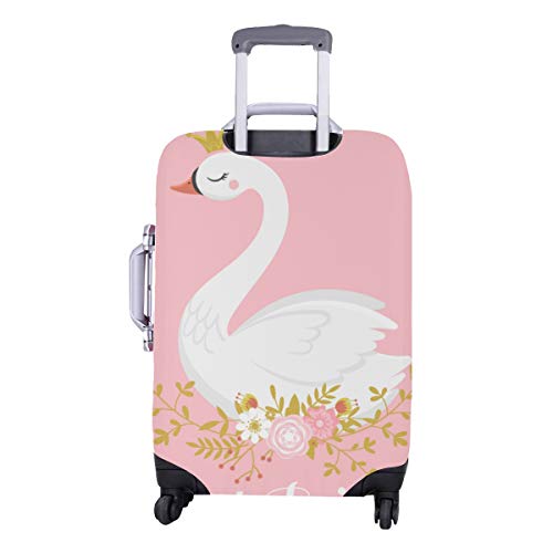 Linda Princesa Cisne en Caricatura Dibujado a Mano patrón Spandex Caja Viaje Maleta Protectora Maleta Cubierta Protectora para 28.5 x 20.5 Pulgadas(Sólo la Cubierta de Polvo del Equipaje)