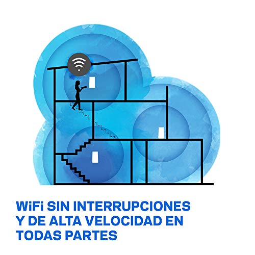 Linksys VLP0103 - Sistema Velop WiFi mesh dual band para todo el hogar (router/extensor  WiFi AC3600, sin interrupciones, controles parentales, hasta 400 m², paquete de 3 nodos, color blanco)