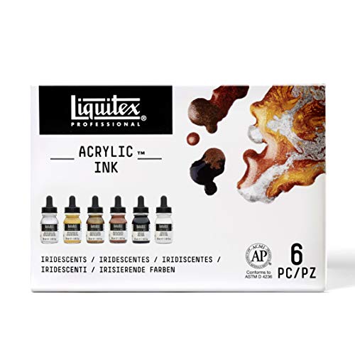 Liquitex Ink Pack de 6 tintas acrílicas extrafinas, Metallic Set, 30 ml