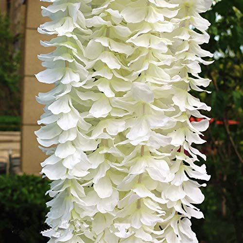 LiuQ Flor Artificial Decoración de la Boda 10pcs 1M 2M Seda Wisteria Cattley Flor Artificial de la simulación de la Vid DIY for la decoración del Partido del jardín Decoración