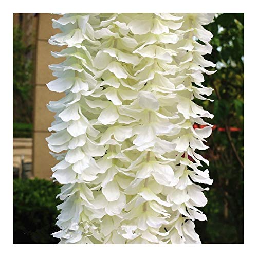 LiuQ Flor Artificial Decoración de la Boda 10pcs 1M 2M Seda Wisteria Cattley Flor Artificial de la simulación de la Vid DIY for la decoración del Partido del jardín Decoración