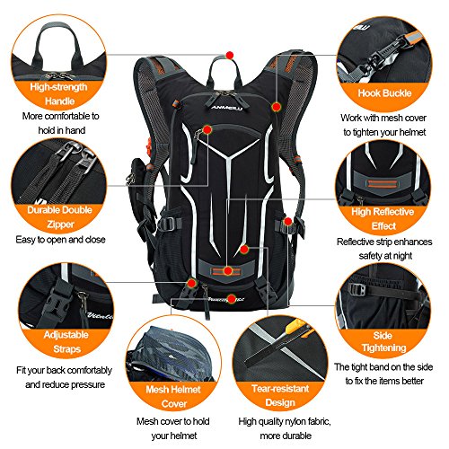 Lixada 18L Bicicleta Mochila de Hombro para Hidratación de Agua Respirable Impermeable Ultraligero con Cubierta de Lluvia