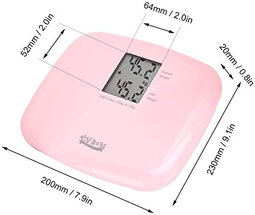LKNJLL Escala de Peso Corporal, Portátil electrodoméstico Inteligente pesaje Digital Pantalla LCD de Alta precisión Scalea