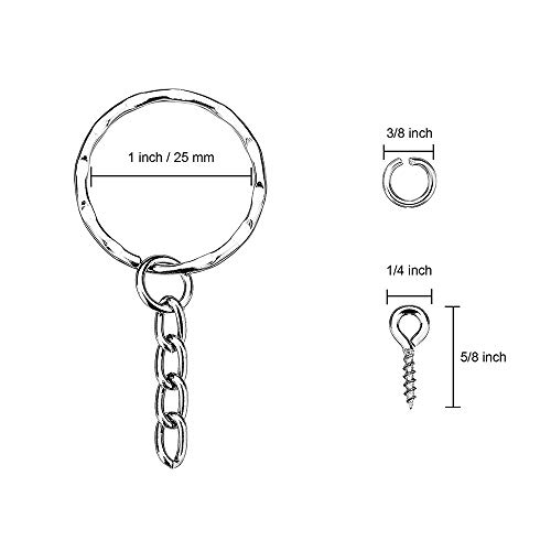 Llavero Anillo Dividido, 100 Eslabones de Cadena y Llavero de Metal Toroidal Abierto. Usado Para Organizar Llaves, Llaves de Garaje, Colgar Bricolaje Varios Accesorios de Joyería Pequeña