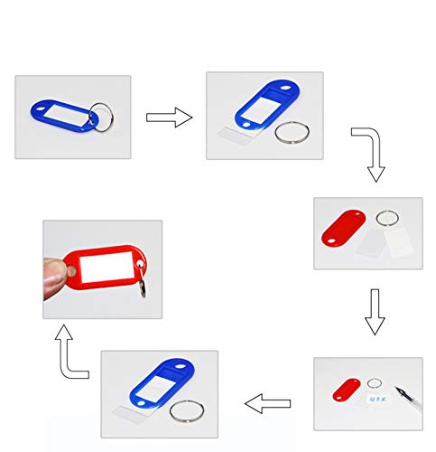 Llaveros de Colores Etiquetas con Llaveros Plástico Etiquetas Clave 10 Colores 50 Paquetes