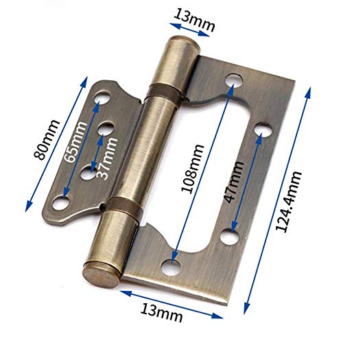 LNDDP Accesorios para Muebles 2 Piezas Bisagra Puerta ranurada 4 Pulgadas y 5 Pulgadas Acero Inoxidable 304 silencioso Engrosado