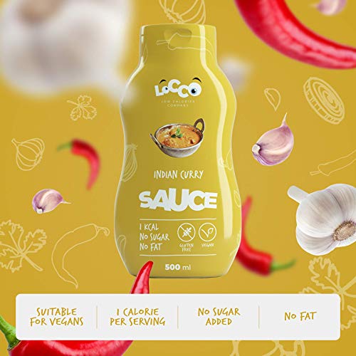 LOCCO - Salsa de curry indio sin azúcar baja en calorías