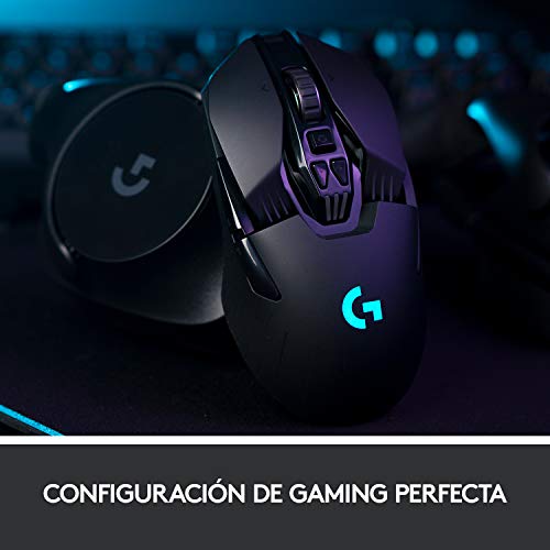 Logitech G903 Lightspeed Ratón Gaming Inalámbrico, Captor Hero 16,000 dpi, RGB, Ultraligero, Botones Programables, Batería de 140h Memoría Integrada, Ambidiestro, PC/Mac,Versión Alemana