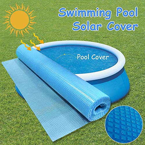 Lona Térmica Protectora Cobertor Piscina Cubierta Solar Piscina Isotérmica Azul Redondo Cubierta De Burbujas para Cobertor Piscina Hinchable/Cobertor Piscina Redondo Frame