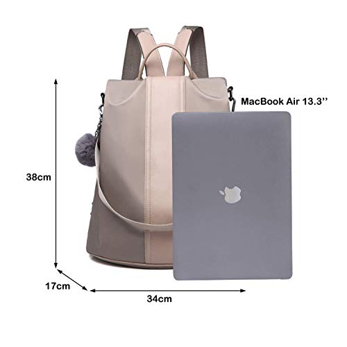 LOSMILE Mujer Bolsos mochila Bolsos de mano Bolsos bandolera Mochila de a diario Bolsa de Viaje Bolsos de peso Ligero Nylon Backpack Daypack para Escuela trabajo fecha (Caqui-grande)