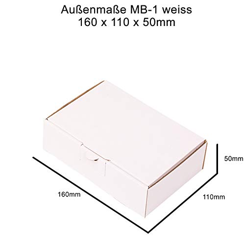 Lote de 50 cajas 160 x 110 x 50 mm Cajas de Post plegables Blanco caja MB de 1