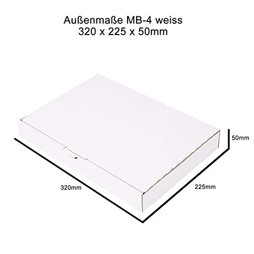 Lote de 50 cajas 310 x 225 x 50 mm blanco cajas de Post plegables caja MB de 4