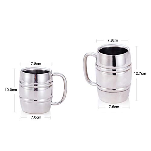 LUNAH Jarra de Cerveza de Acero Inoxidable: Taza de Barril, Taza de café, Vaso de Whisky de Viaje, Taza de Viaje Rural o una Taza de Vaso de Mula de Moscú