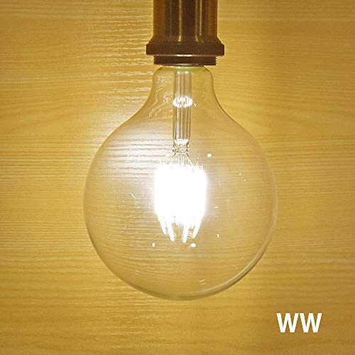 LuxVista 10W G125 E27 1000 Lúmenes LED Globo Edison Filamento Bombilla para Habitación, Comedor, Estudio, Cafetería, Pasillo, Salón, Bar (Luz Cálida 2700K)