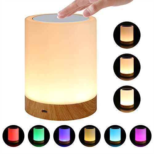 Luz de noche, lámpara de noche Smart Touch (Luz blanca cálida regulable de 3 niveles y seis colores que cambian de color RGB) Vendido por LiKe smart y gestionado por Amazon.