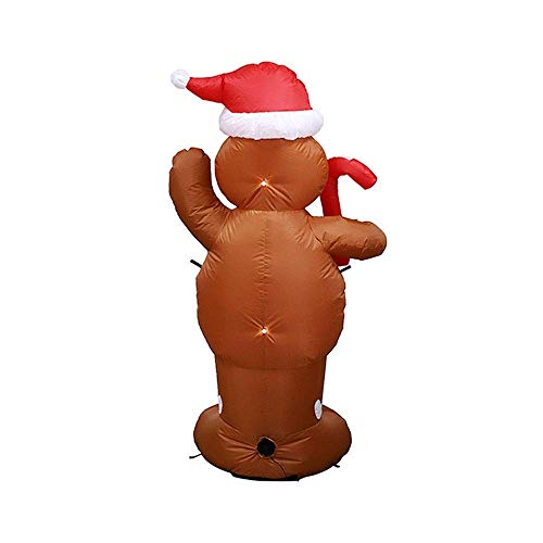 Lxixd Biscuit Hombre con luces LED de interior patio al aire libre Césped Decoración - Vacaciones bonito y divertido Blowing Espectáculos Fiesta de Navidad 150cm inflable de Navidad Galletas del hombr