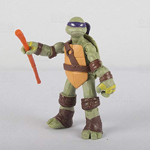 LZH Animado Tortugas Ninja Conjunto De 4 Modelos Articulados Personajes De Anime Personajes Infantiles De Cumpleaños De La Colección del Regalo 12cm