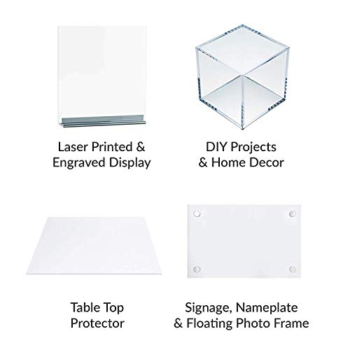 LZYCYF - Lámina de plexiglás acrílica para manualidades (200 x 500 mm, 1 unidad), Thickness 1mm