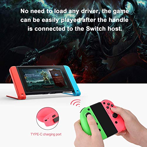 Maegoo Mando para Nintendo Switch, JoyCon Switch Controlador Gamepad Joysticks para Nintendo Switch, Bluetooth Inalámbrico Switch Mando Joycon con Doble Vibración y Giroscopio de 6 Ejes