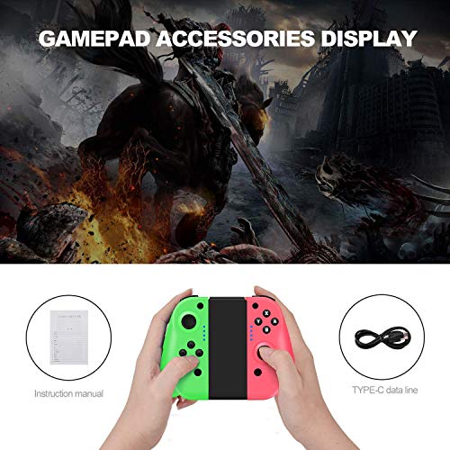 Maegoo Mando para Nintendo Switch, JoyCon Switch Controlador Gamepad Joysticks para Nintendo Switch, Bluetooth Inalámbrico Switch Mando Joycon con Doble Vibración y Giroscopio de 6 Ejes