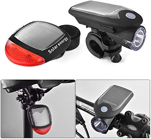 Mafiti Luz Bicicleta Recargable USB, Linterna Bicicleta Impermeable con Luz Bicicleta Delantera, Campana y Luz Trasera Bicicleta, Luz LED Bicicleta para Carretera y Montaña - Seguridad para la Noche