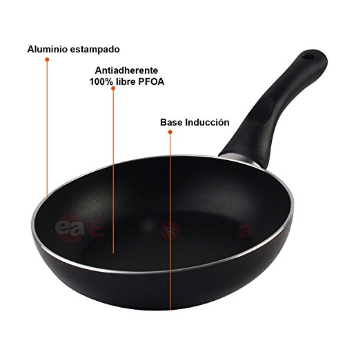 Magefesa Vitral - Set Juego 3 Sartenes 18-20-24 cm Aluminio, inducción, Antiadherente Libre de PFOA, Limpieza lavavajillas Apta para Todas Las cocinas, vitroceramica, Gas