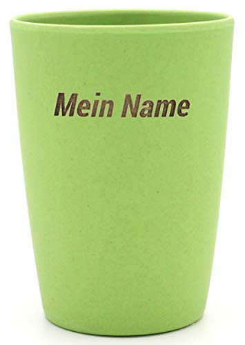 Magu 461 - Vaso de bambú con nombre personalizado, color verde