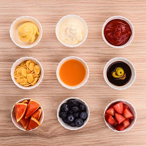 MALACASA, Serie Ramekin.Dish Cuencos Moldes para Horno 16PCS Super Mini 2,75"- Cuenco de Postre, Creme Brulee, Soufflé, Snack Aperitivo Cuencos Porcelana