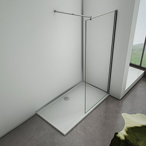 Mamparas de Ducha Frontales Puerta Fijo WALK IN Antical 8mm Cristal Barra 70cm-120cm 80x200cm