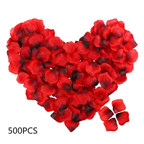 MANGO(TM) 500 unids pétalos de Rosa de Seda de Compromiso pétalos románticos pétalos de Flores Artificiales para la Mesa de Boda Decoraciones de Confeti por TheBigThumb, Rojo-Rojo Oscuro