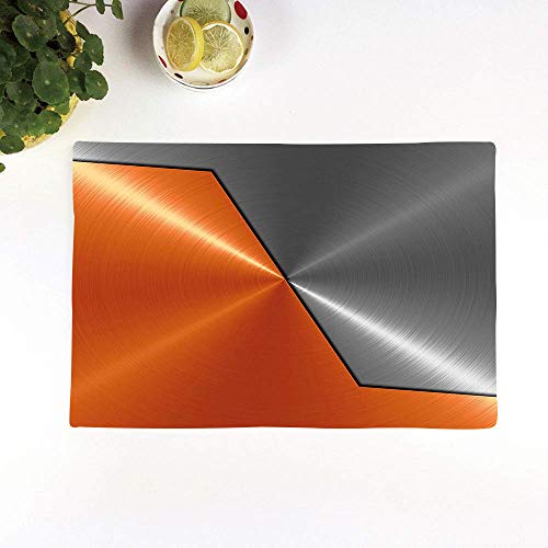 Manteles Individuales, Naranja y gris, imagen de estructura de maquinaria de estilo 3D Co,Mantel Individual Antideslizante Lavable Resistente Al Calor para Hoteles Restaurante Catering (Paquete de 4)