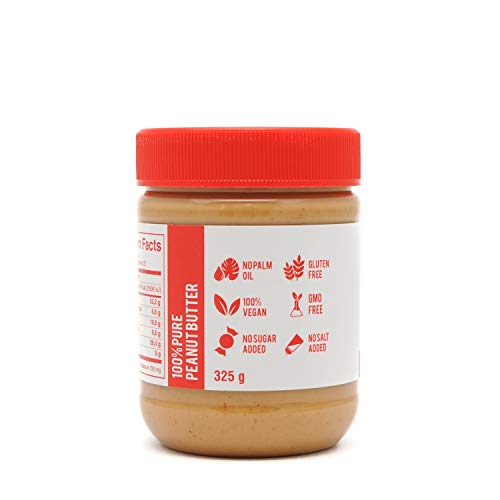 MapleFarm - Mantequilla de cacahuete 100% pura - CRUNCHY - 325g - 100% Pure peanut butter - Sin gluten. Sin azúcares añadidos. Apta para veganos. Sin aceite de palma.