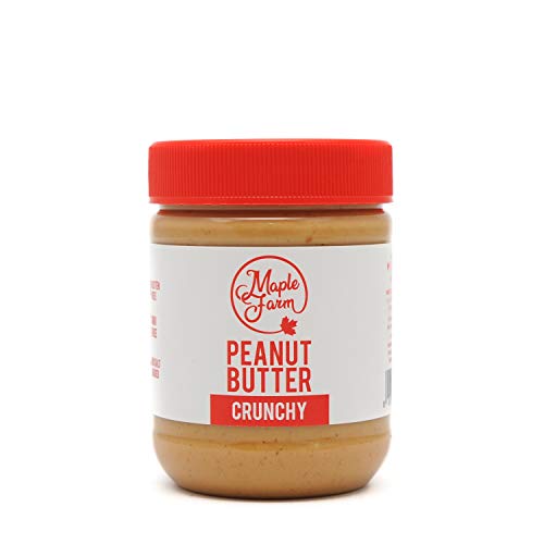 MapleFarm - Mantequilla de cacahuete 100% pura - CRUNCHY - 325g - 100% Pure peanut butter - Sin gluten. Sin azúcares añadidos. Apta para veganos. Sin aceite de palma.
