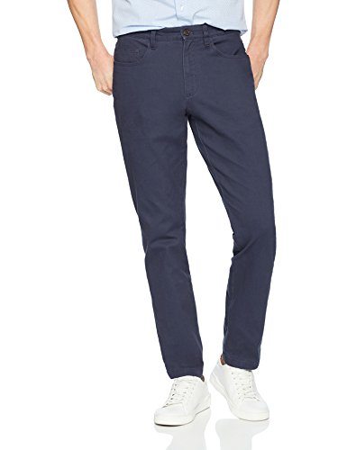 Marca Amazon - Goodthreads Slim-Fit 5-Pocket Chino Pant Pantalones informales, azul marino, 28W / 34L