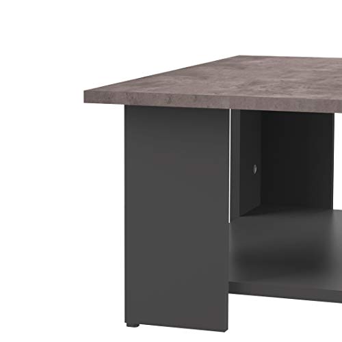 Marca Amazon - Movian Taro - Mesa de centro, 89 x 89 x 30.5 cm (largo x ancho x alto), negro y efecto hormigón