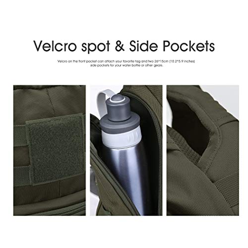 Mardingtop Mochila Táctica Militar Mochila de Asalto Molle Bolsa de Emergencia Mochilas Asalto Unisex para Senderismo Acampada Caza y Actividad al Aire Libre (Verde,40L)