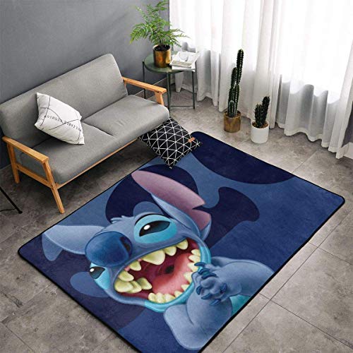 Marlon Kitty Lilo Stitch Alfombra Alfombra para Piso Alfombra Lavable Decoración Sala de Estar Comedor Alfombra para Sala 60 x 39 Pulgadas