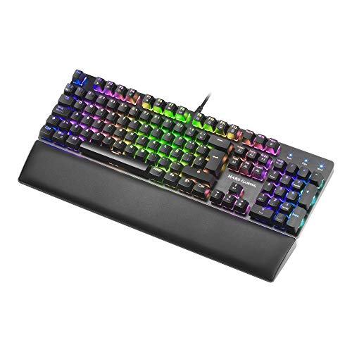 Mars Gaming MK5, teclado mecánico switch rojo, RGB 16.8, software, reposamuñecas