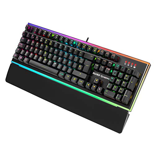 Mars Gaming MK6, teclado óptico-mecánico, LED Dual Chroma RGB, switch azul