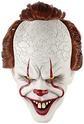 Máscara de Halloween, máscara de payaso asustadizo, máscara de payaso for adultos látex miedo, no tóxico, mascarilla facial, máscara del partido de terror for la mascarada / traje / Halloween / partid