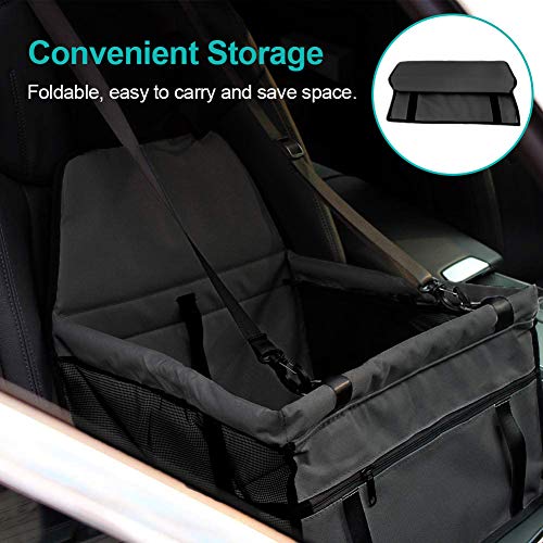 Mascota Coche Asiento Carrier - Car Booster Bolsa portátil y Transpirable para Perros Cat hasta 25LB (Negro)