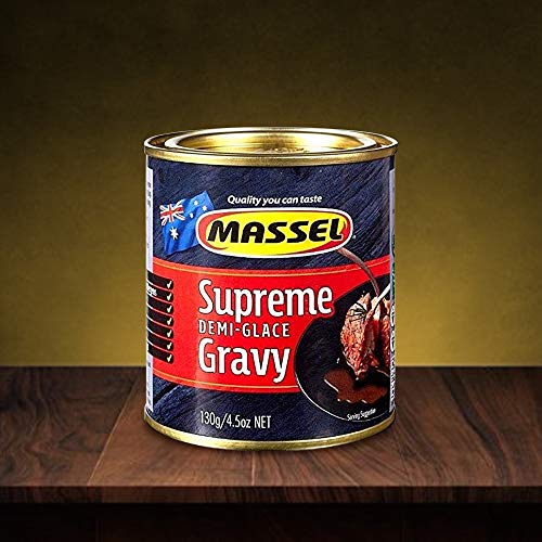 Massel Gravy Powder - Vegano, Sin Gluten, Certificado Kosher, Sabor Supremo Demi-Glace - 130g, Paquete de 1 Mezcla Instantánea de Salsa