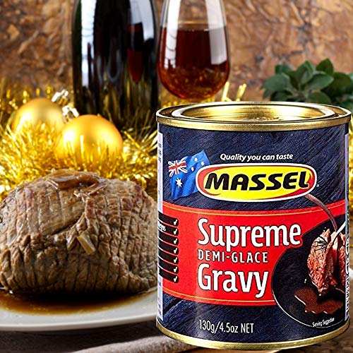 Massel Gravy Powder - Vegano, Sin Gluten, Certificado Kosher, Sabor Supremo Demi-Glace - 130g, Paquete de 1 Mezcla Instantánea de Salsa