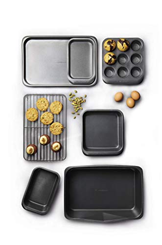 MasterClass Smart Space-Juego de Utensilios de Cocina apilables de Acero al Carbono (7 Piezas), Gris, 41 x 31 x 10.5 cm, 7