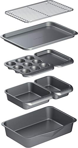 MasterClass Smart Space-Juego de Utensilios de Cocina apilables de Acero al Carbono (7 Piezas), Gris, 41 x 31 x 10.5 cm, 7